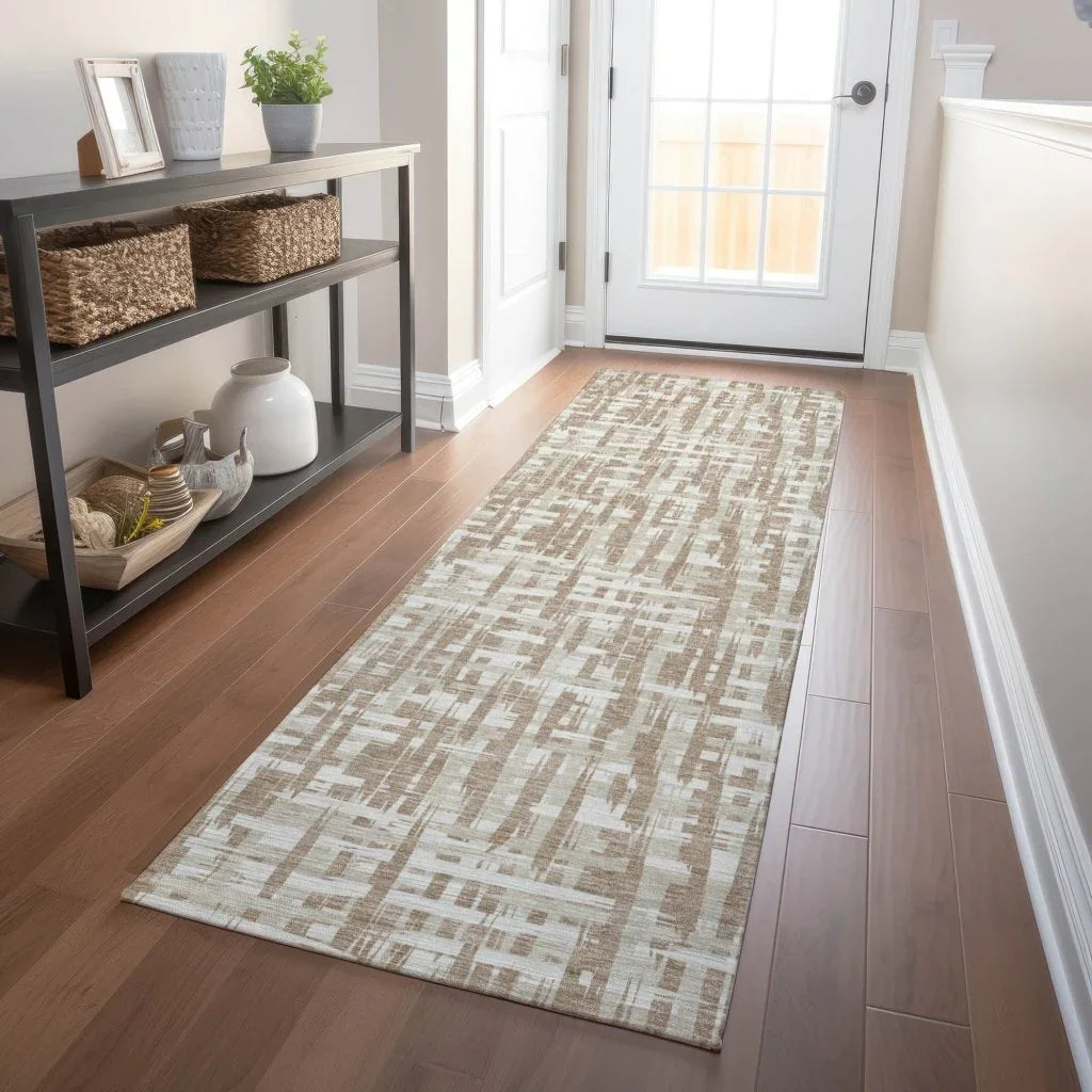 LOOMLAN Rugs Ayani Tan Washable Indoor-Outdoor Rug