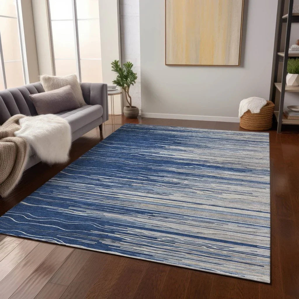 Ayra Blue Washable Indoor - Outdoor Rug - LOOMLAN - LOOMLAN Rugs - Outdoor Rugs