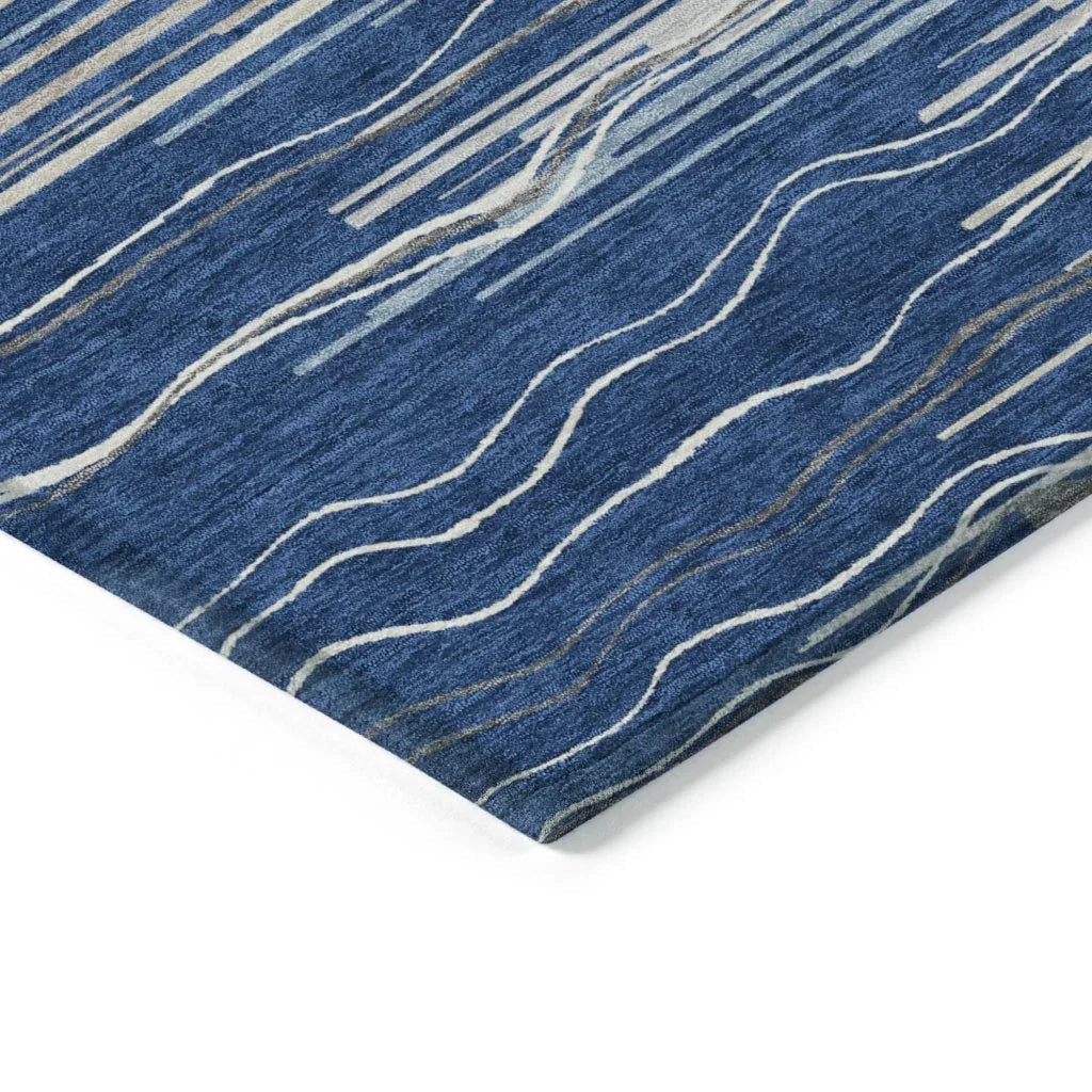 Ayra Blue Washable Indoor - Outdoor Rug - LOOMLAN - LOOMLAN Rugs - Outdoor Rugs