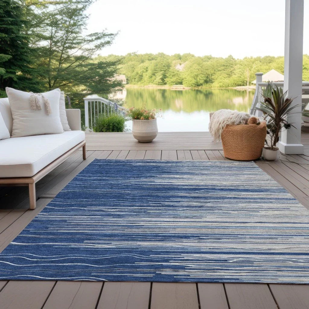 Ayra Blue Washable Indoor - Outdoor Rug - LOOMLAN - LOOMLAN Rugs - Outdoor Rugs