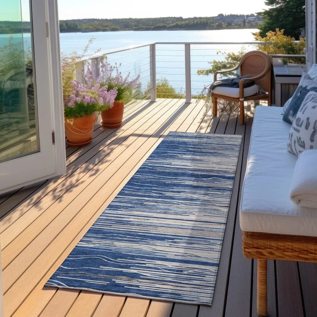 Ayra Blue Washable Indoor - Outdoor Rug - LOOMLAN - LOOMLAN Rugs - Outdoor Rugs