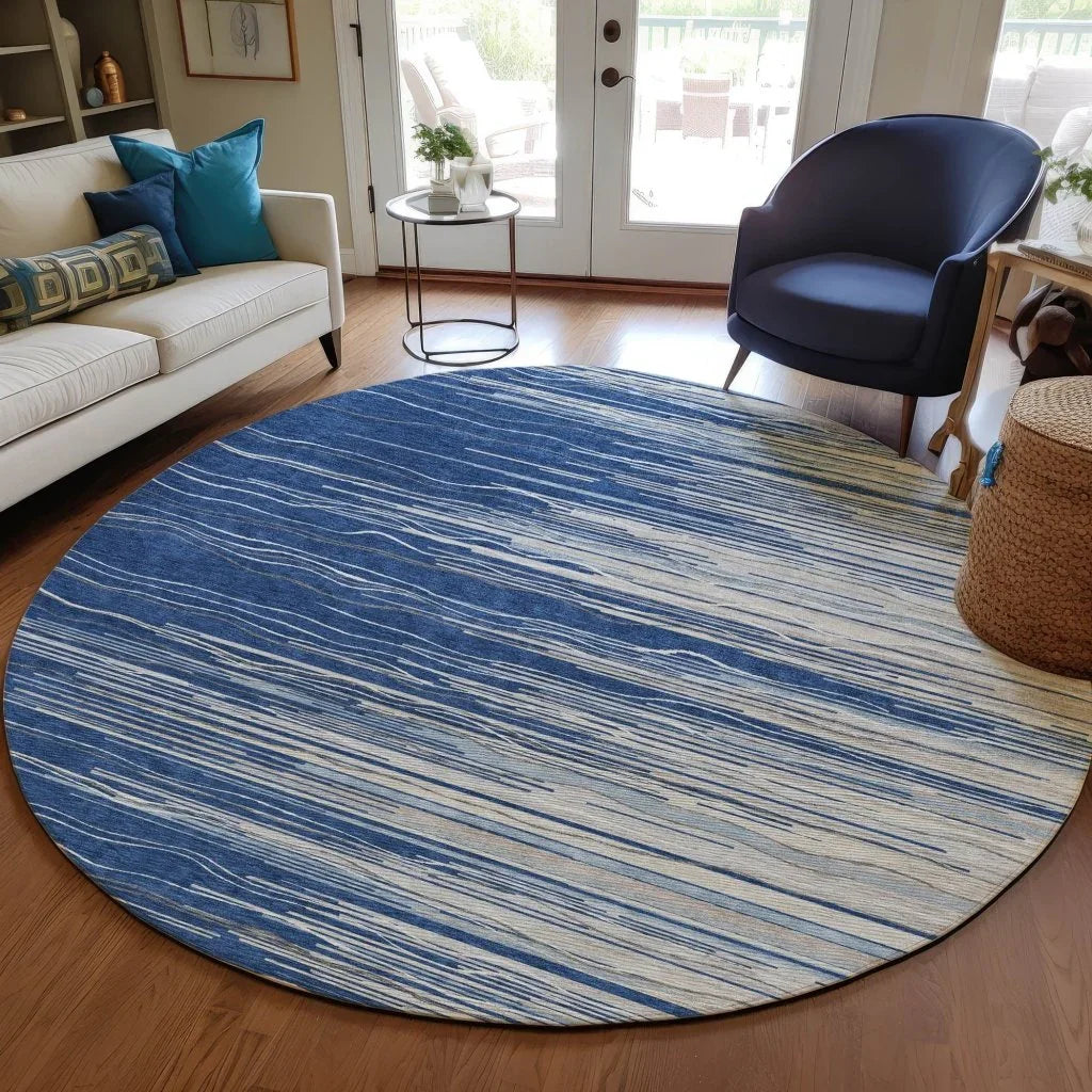 Ayra Blue Washable Indoor - Outdoor Rug - LOOMLAN - LOOMLAN Rugs - Outdoor Rugs