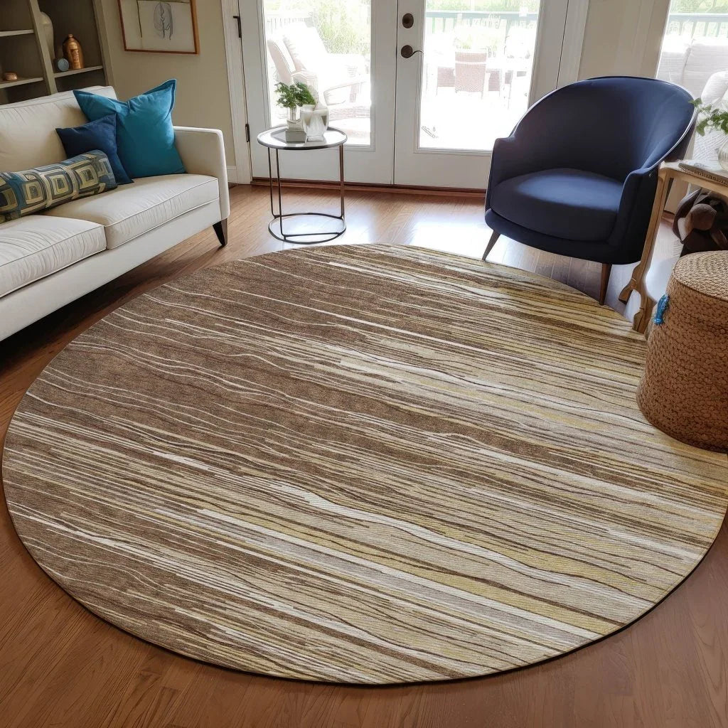 LOOMLAN Rugs Ayra Brown Washable Indoor-Outdoor Rug