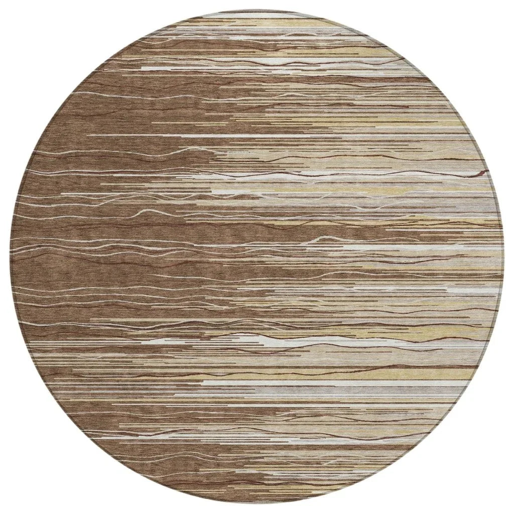 LOOMLAN Rugs Ayra Brown Washable Indoor-Outdoor Rug