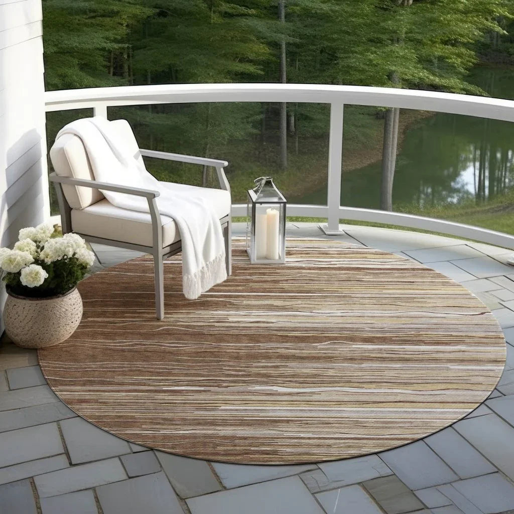 LOOMLAN Rugs Ayra Brown Washable Indoor-Outdoor Rug
