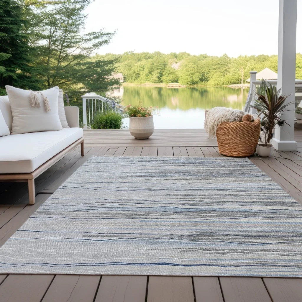 LOOMLAN Rugs Ayra Gray Washable Indoor-Outdoor Rug
