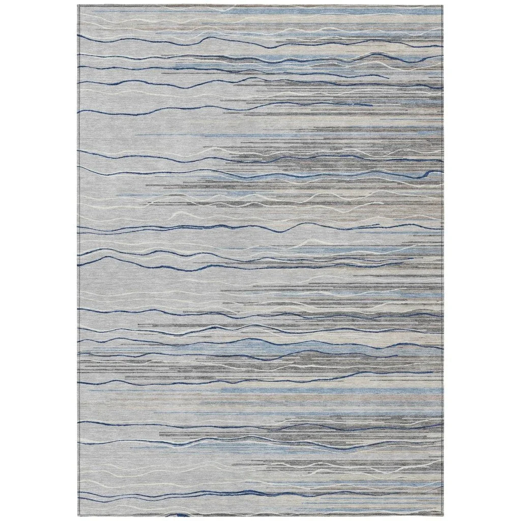 LOOMLAN Rugs Ayra Gray Washable Indoor-Outdoor Rug