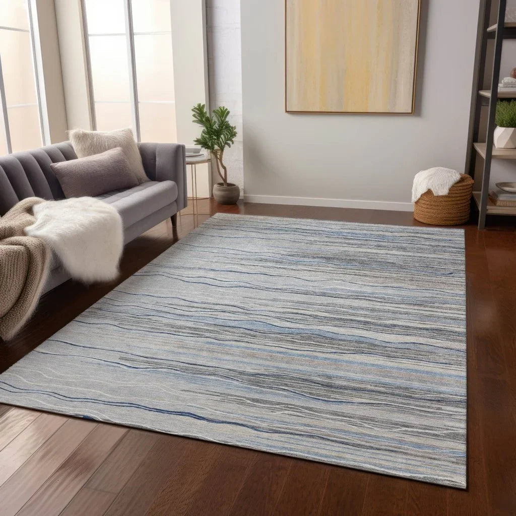 LOOMLAN Rugs Ayra Gray Washable Indoor-Outdoor Rug