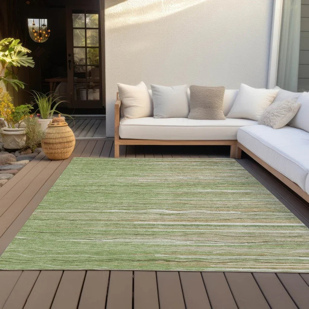 LOOMLAN Rugs Ayra Green Washable Indoor-Outdoor Rug