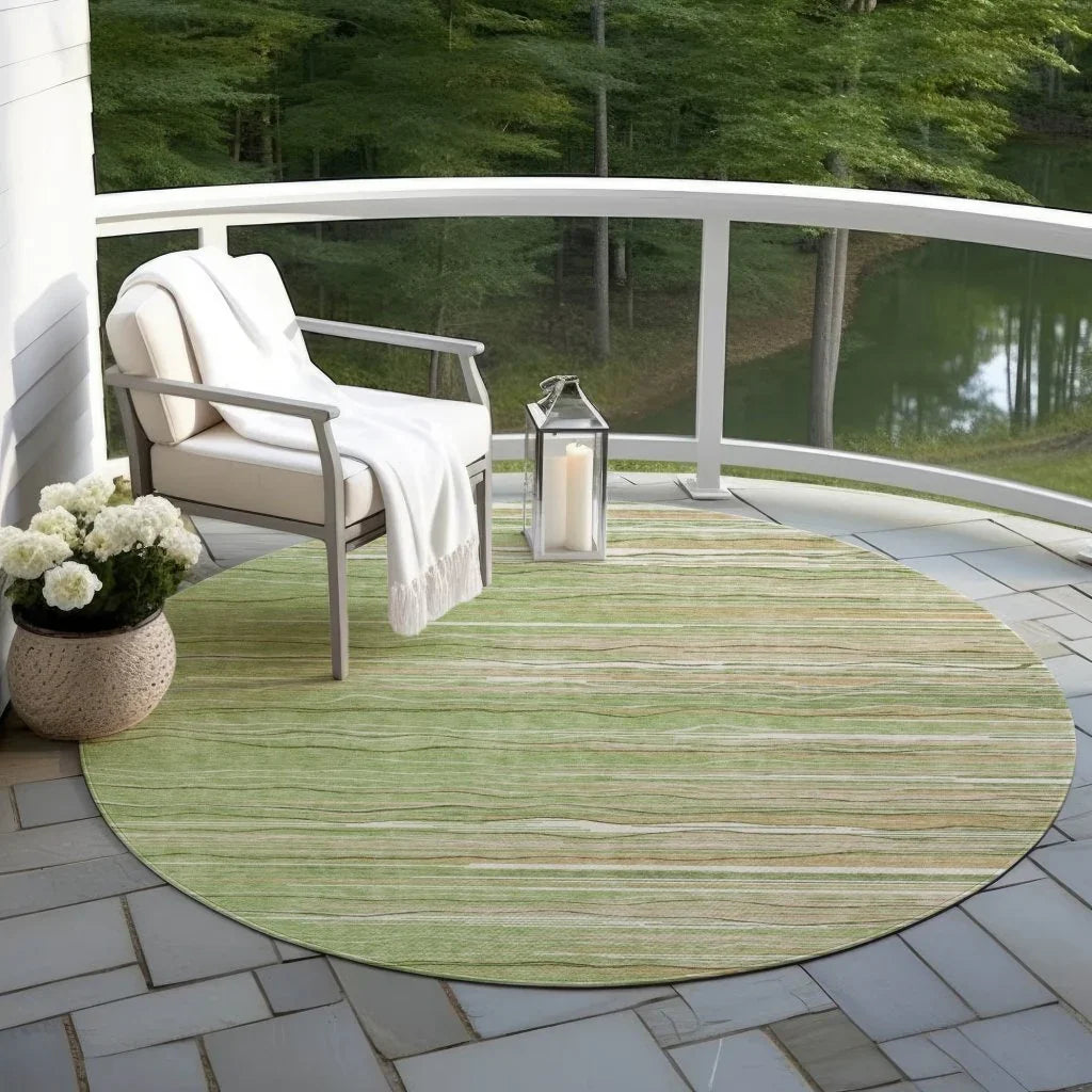 LOOMLAN Rugs Ayra Green Washable Indoor-Outdoor Rug