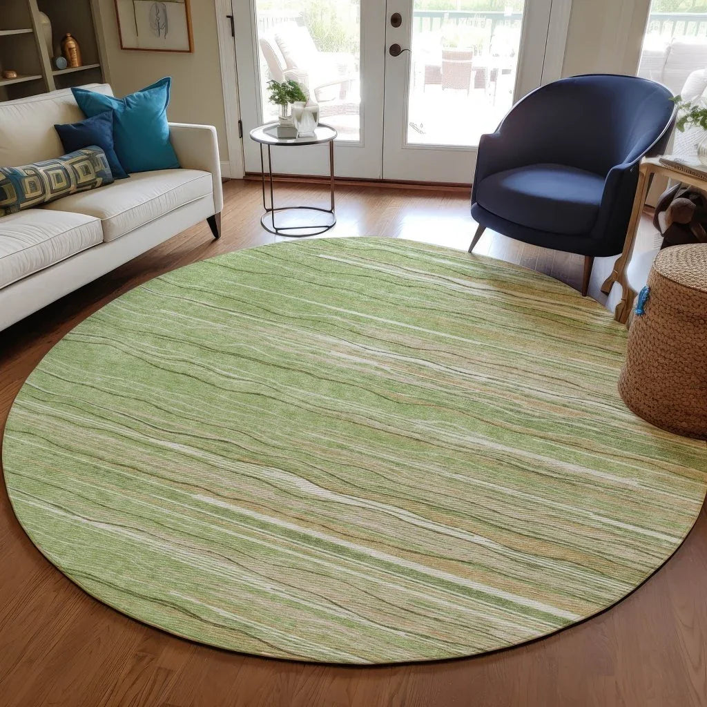 LOOMLAN Rugs Ayra Green Washable Indoor-Outdoor Rug