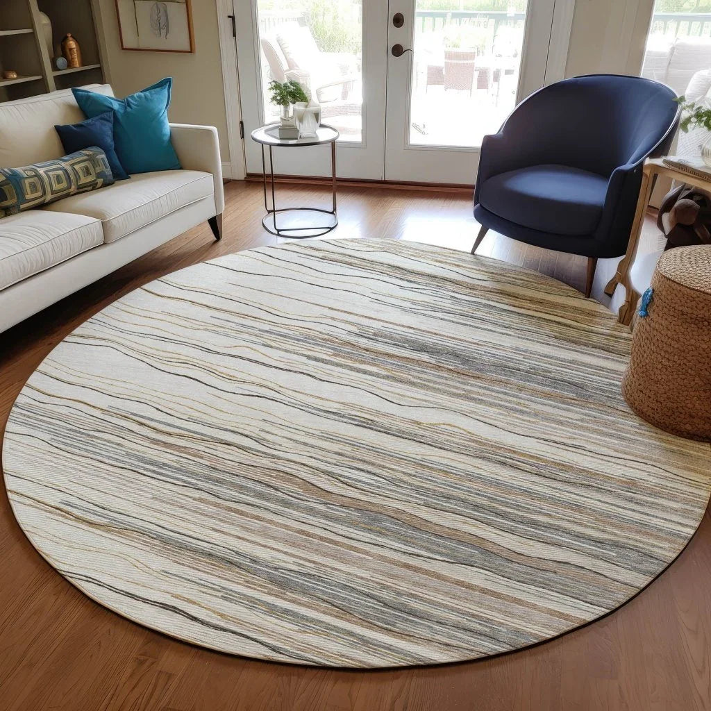 LOOMLAN Rugs Ayra Ivory Washable Indoor-Outdoor Rug