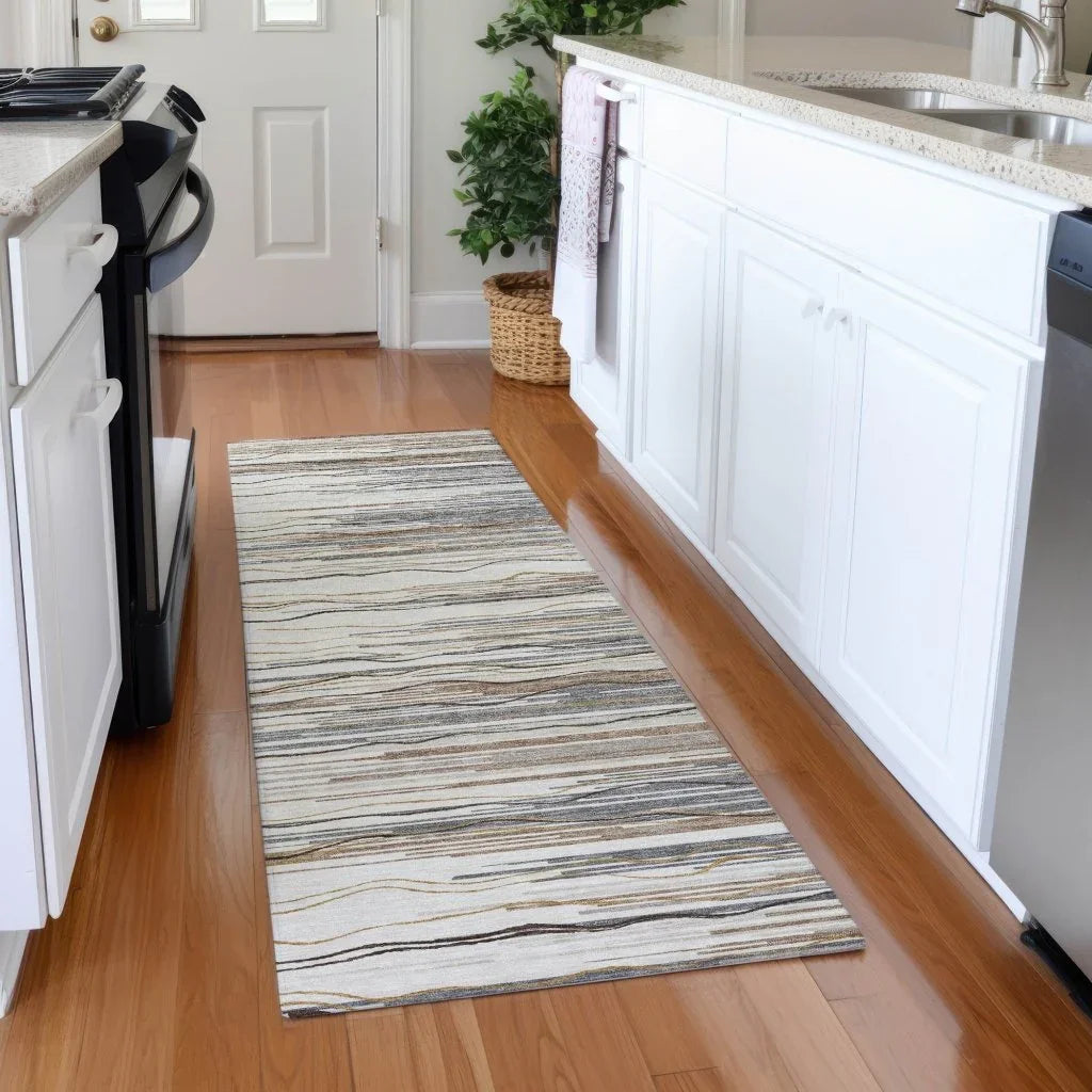 LOOMLAN Rugs Ayra Ivory Washable Indoor-Outdoor Rug