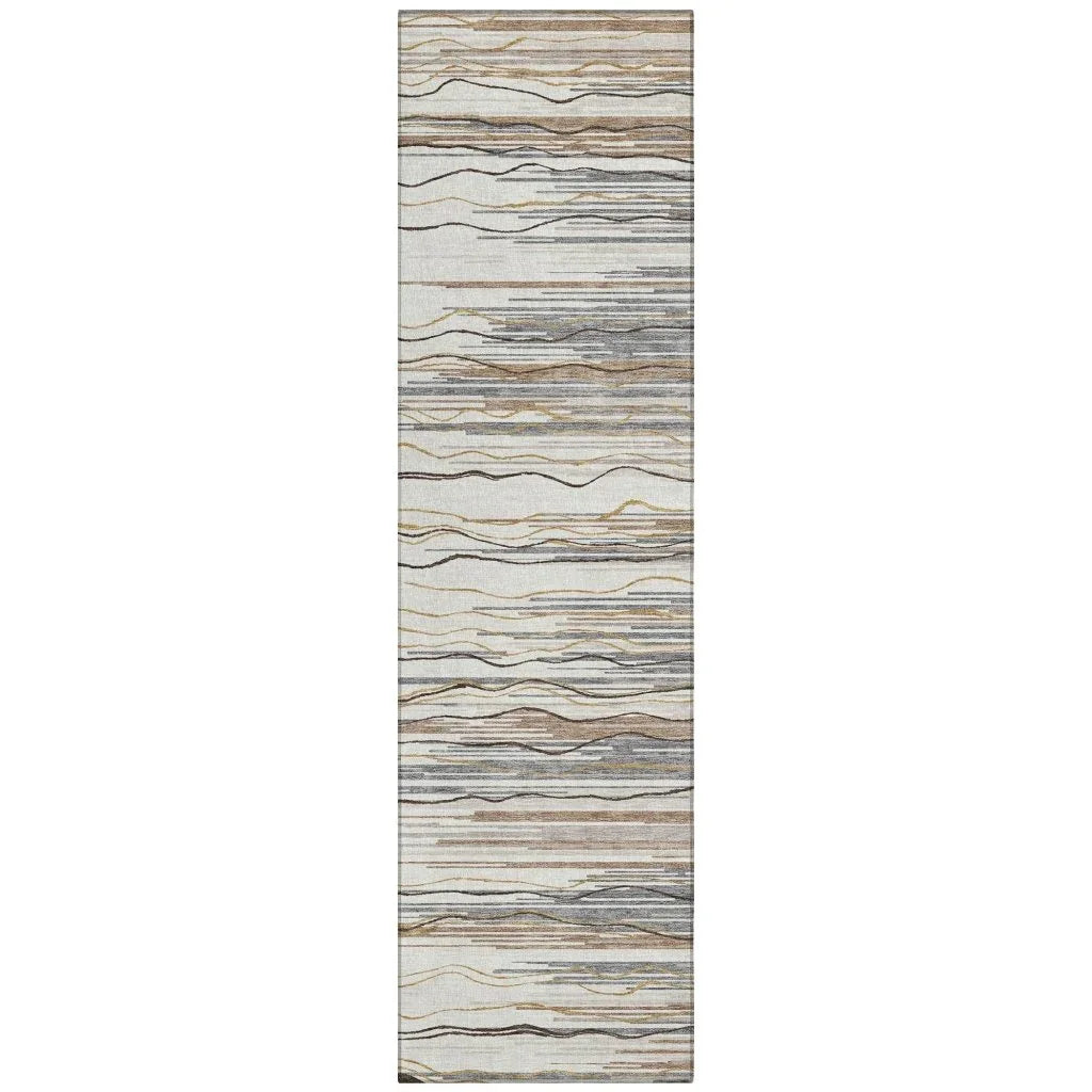 LOOMLAN Rugs Ayra Ivory Washable Indoor-Outdoor Rug