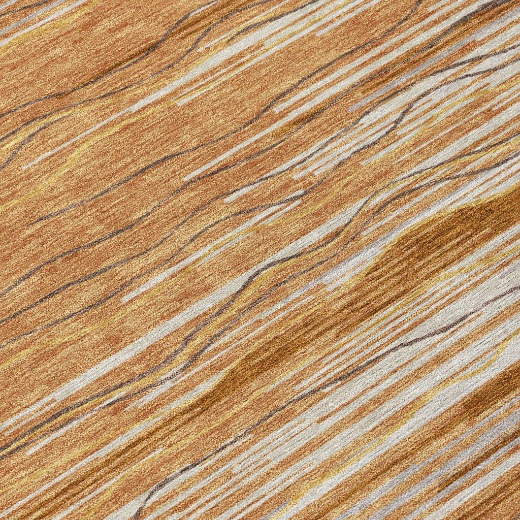 LOOMLAN Rugs Ayra Orange Washable Indoor-Outdoor Rug