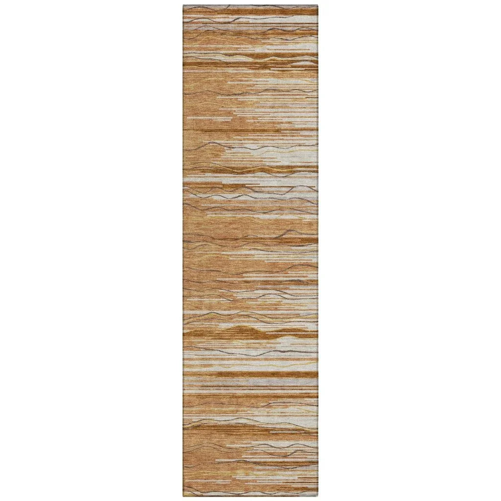 LOOMLAN Rugs Ayra Orange Washable Indoor-Outdoor Rug