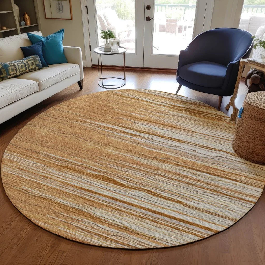 LOOMLAN Rugs Ayra Orange Washable Indoor-Outdoor Rug