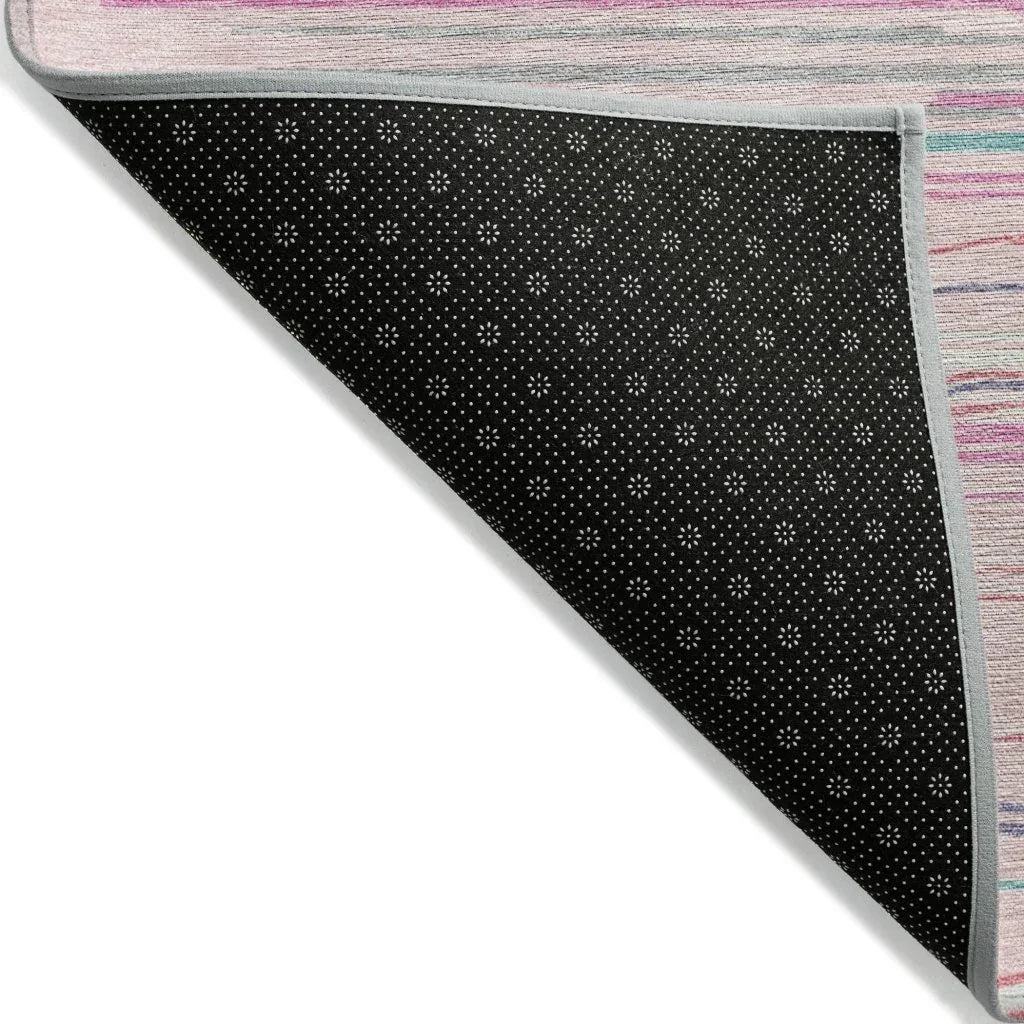 LOOMLAN Rugs Ayra Pink Washable Indoor-Outdoor Rug