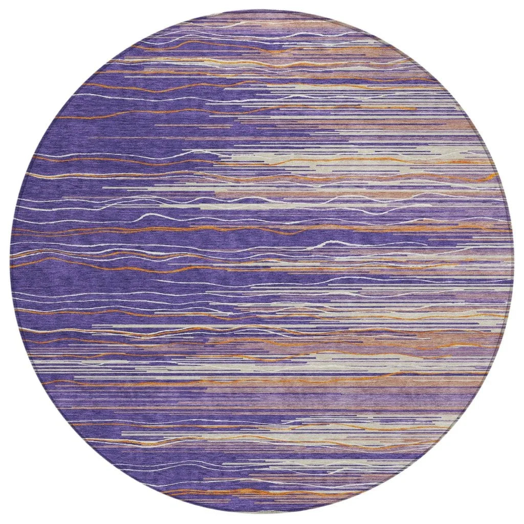 LOOMLAN Rugs Ayra Purple Washable Indoor-Outdoor Rug