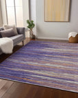 LOOMLAN Rugs Ayra Purple Washable Indoor-Outdoor Rug