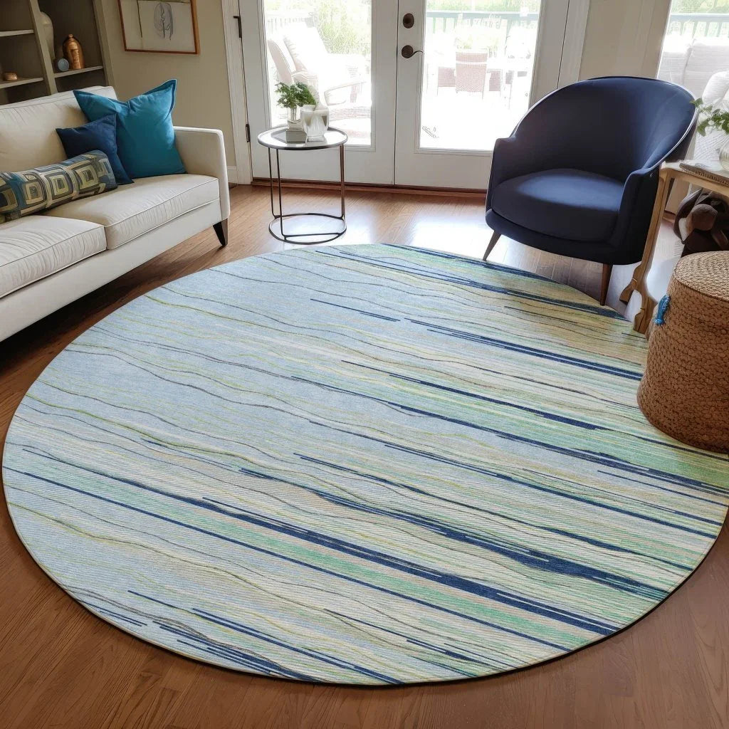 LOOMLAN Rugs Ayra Sky Washable Indoor-Outdoor Rug
