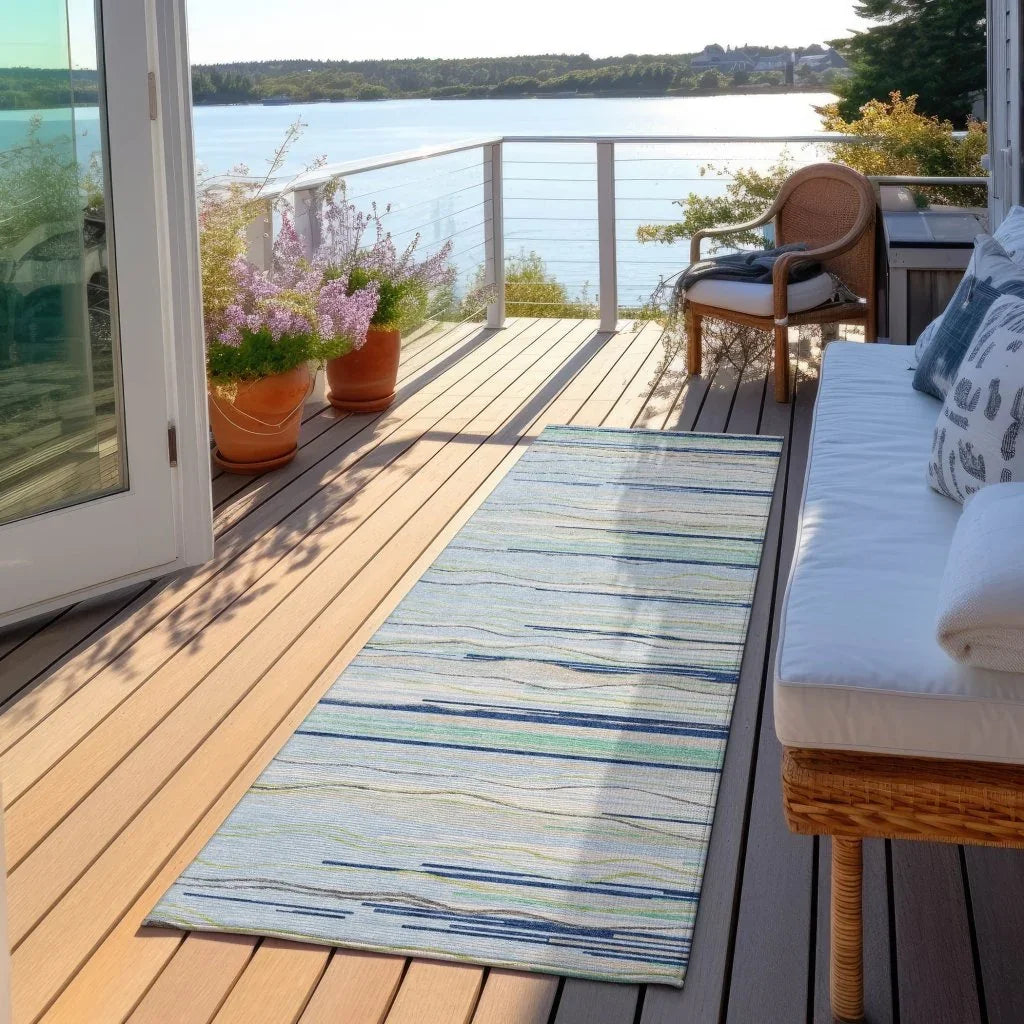 LOOMLAN Rugs Ayra Sky Washable Indoor-Outdoor Rug