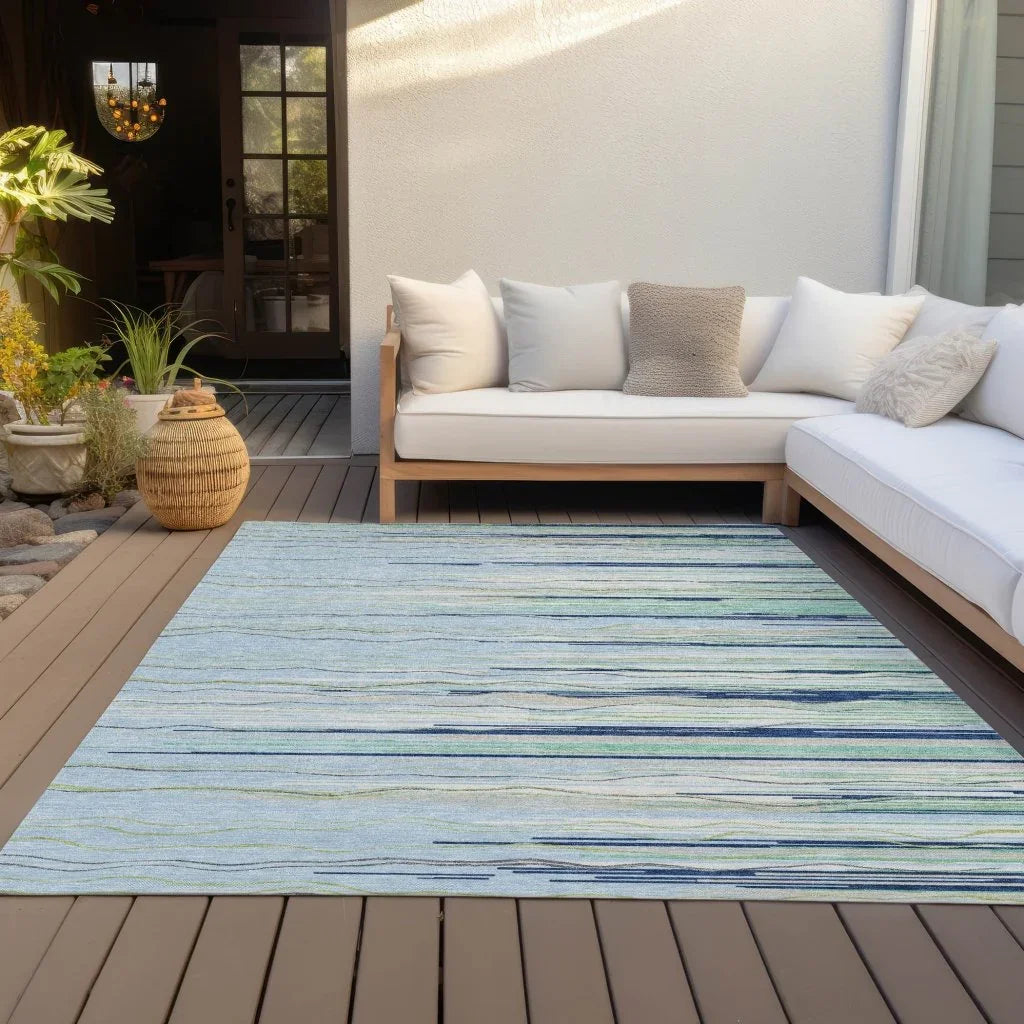 LOOMLAN Rugs Ayra Sky Washable Indoor-Outdoor Rug