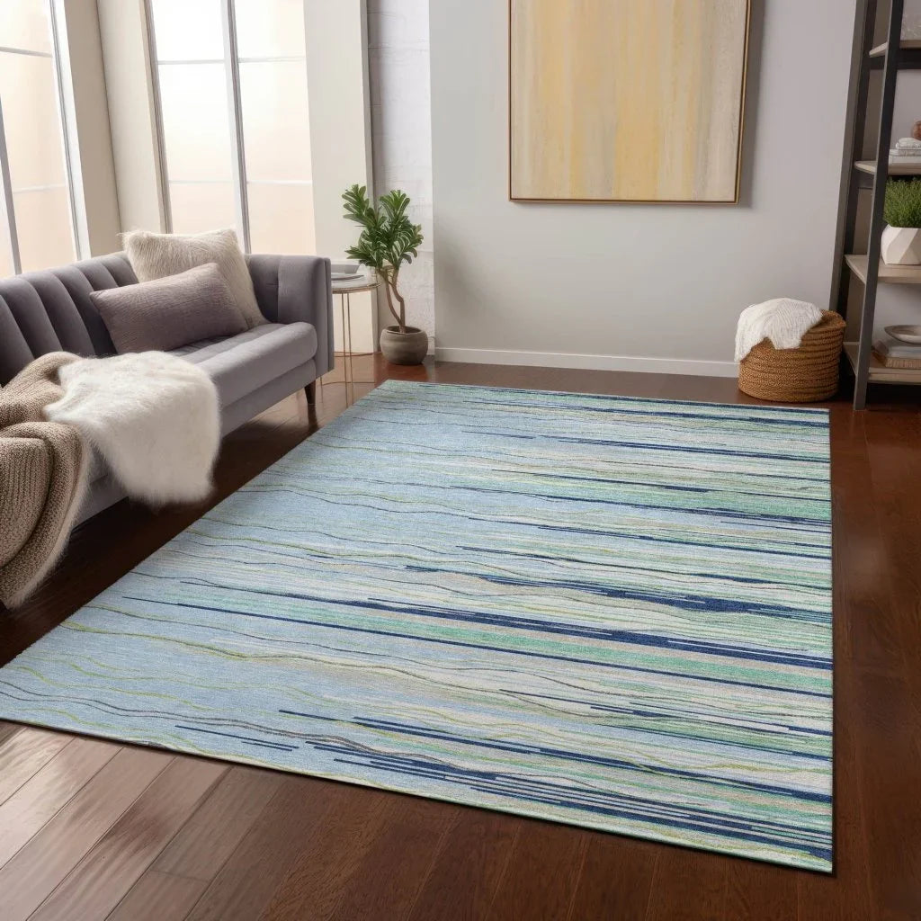 LOOMLAN Rugs Ayra Sky Washable Indoor-Outdoor Rug