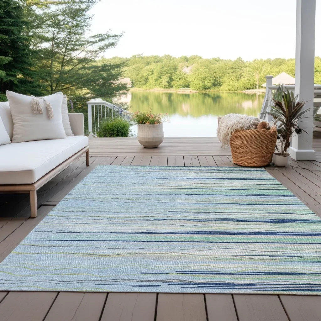 LOOMLAN Rugs Ayra Sky Washable Indoor-Outdoor Rug