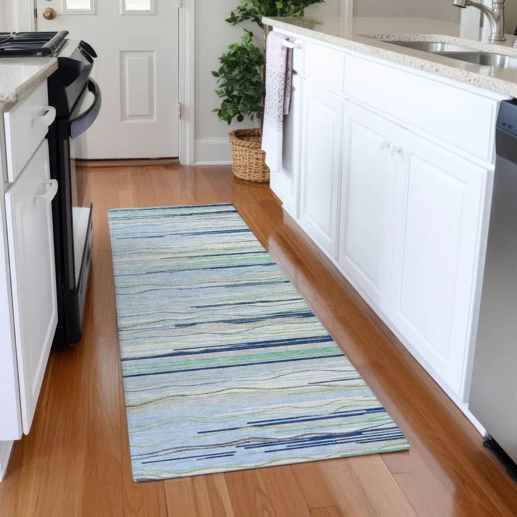 LOOMLAN Rugs Ayra Sky Washable Indoor-Outdoor Rug