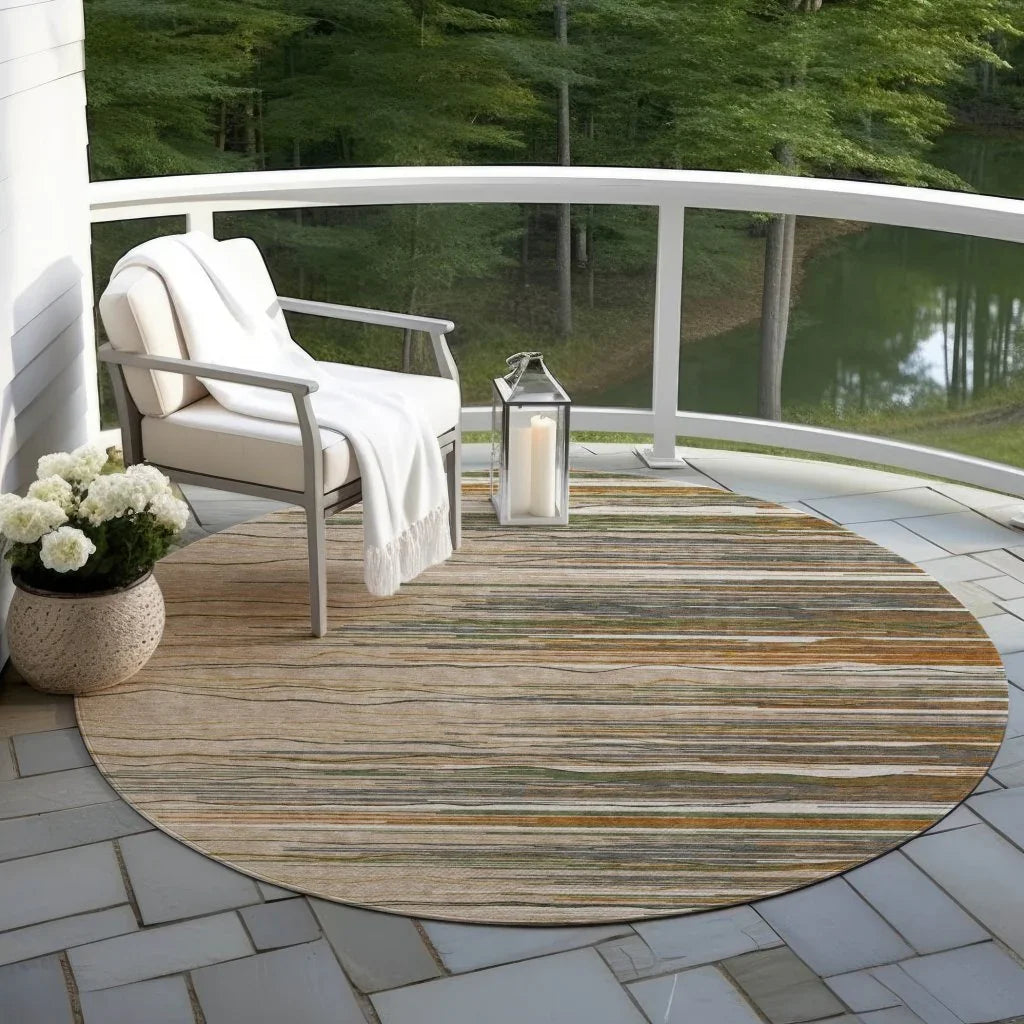 LOOMLAN Rugs Ayra Taupe Washable Indoor-Outdoor Rug