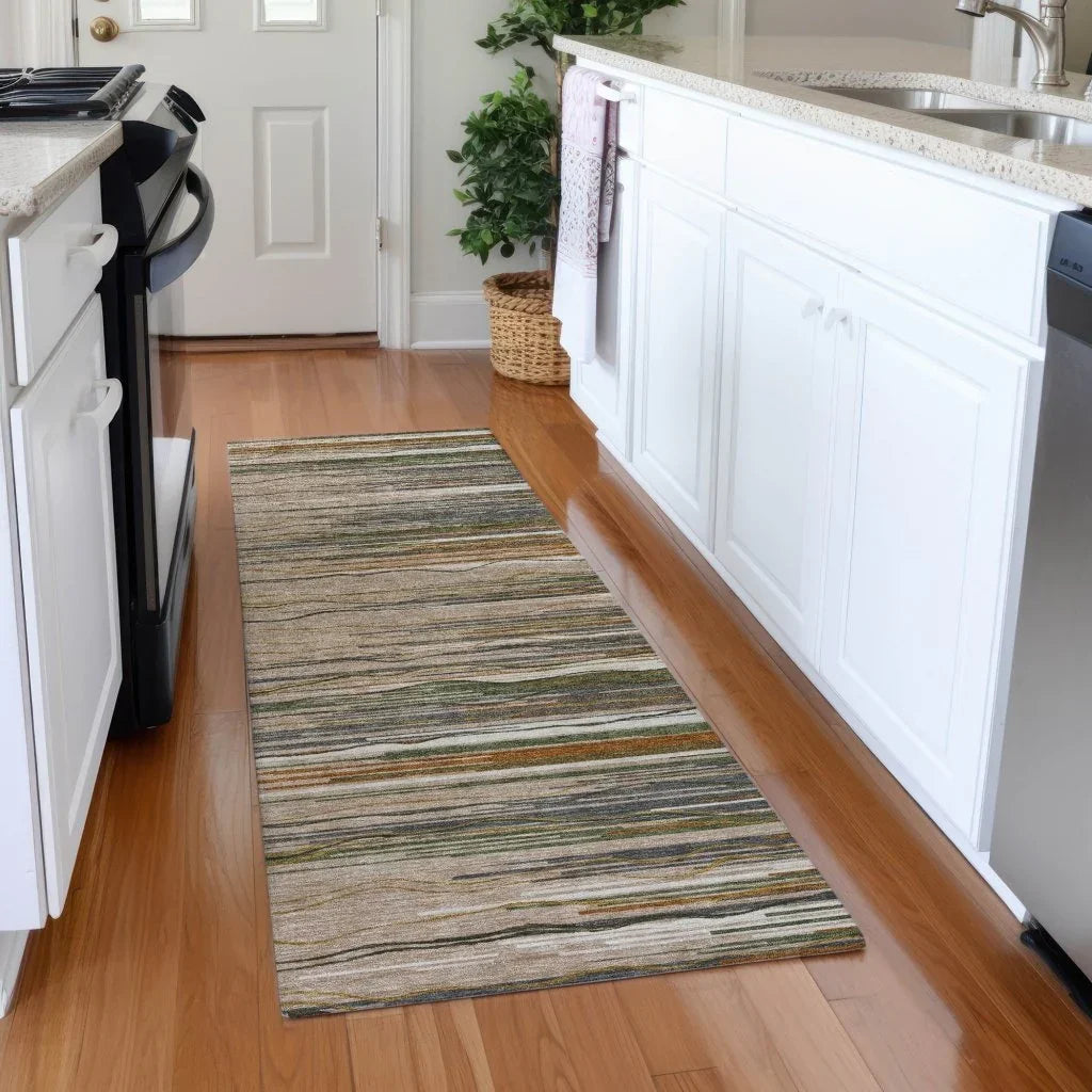 LOOMLAN Rugs Ayra Taupe Washable Indoor-Outdoor Rug