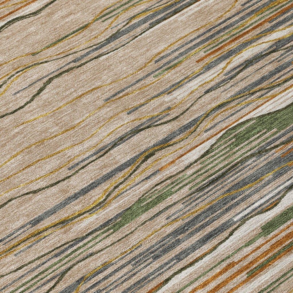 LOOMLAN Rugs Ayra Taupe Washable Indoor-Outdoor Rug