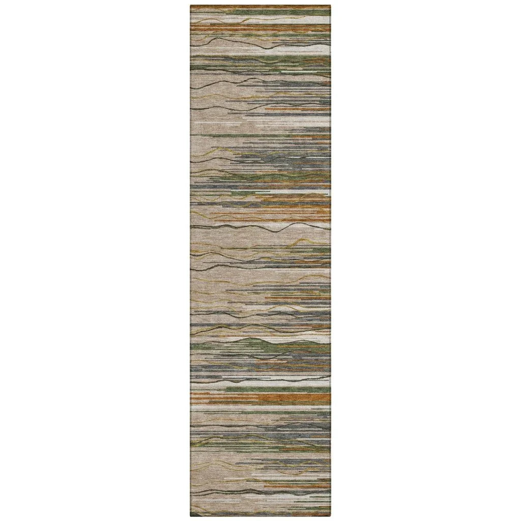 LOOMLAN Rugs Ayra Taupe Washable Indoor-Outdoor Rug