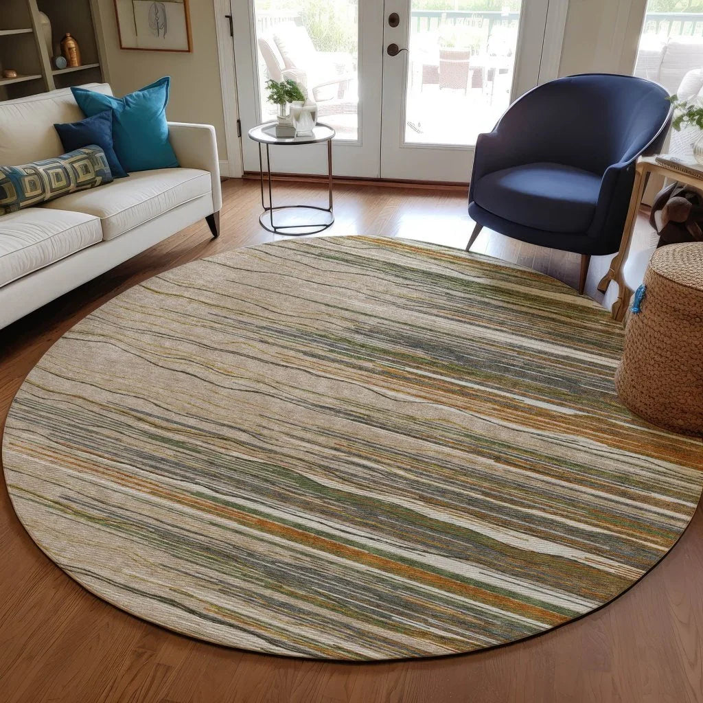 LOOMLAN Rugs Ayra Taupe Washable Indoor-Outdoor Rug