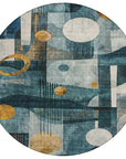LOOMLAN Rugs Aza Teal Washable Indoor-Outdoor Rug