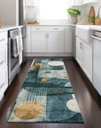 LOOMLAN Rugs Aza Teal Washable Indoor-Outdoor Rug