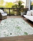 LOOMLAN Rugs Azaleth Green Washable Indoor-Outdoor Rug