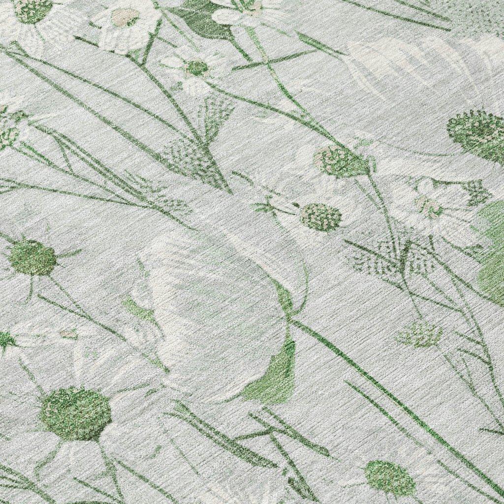 LOOMLAN Rugs Azaleth Green Washable Indoor-Outdoor Rug