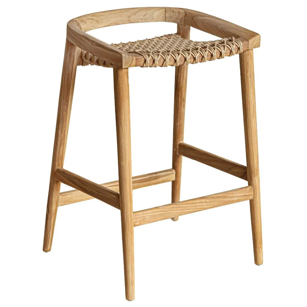 Azur Wooden Patio Counter Stool - LOOMLAN - Artesia - Outdoor Counter Stools