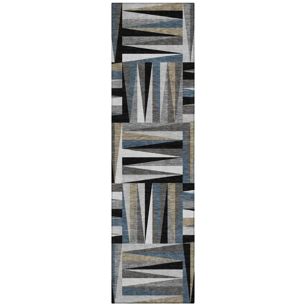LOOMLAN Rugs Azura Black Washable Indoor-Outdoor Rug