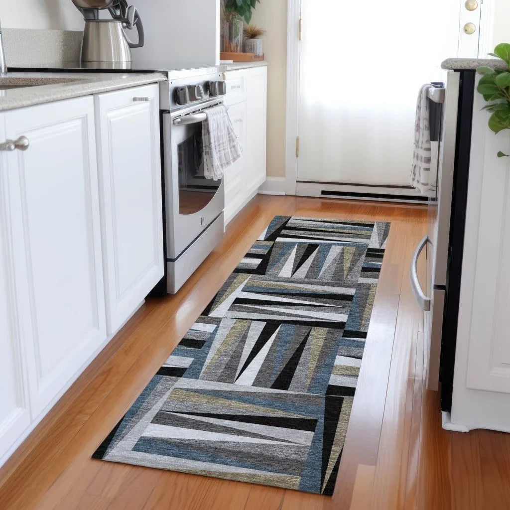 LOOMLAN Rugs Azura Black Washable Indoor-Outdoor Rug