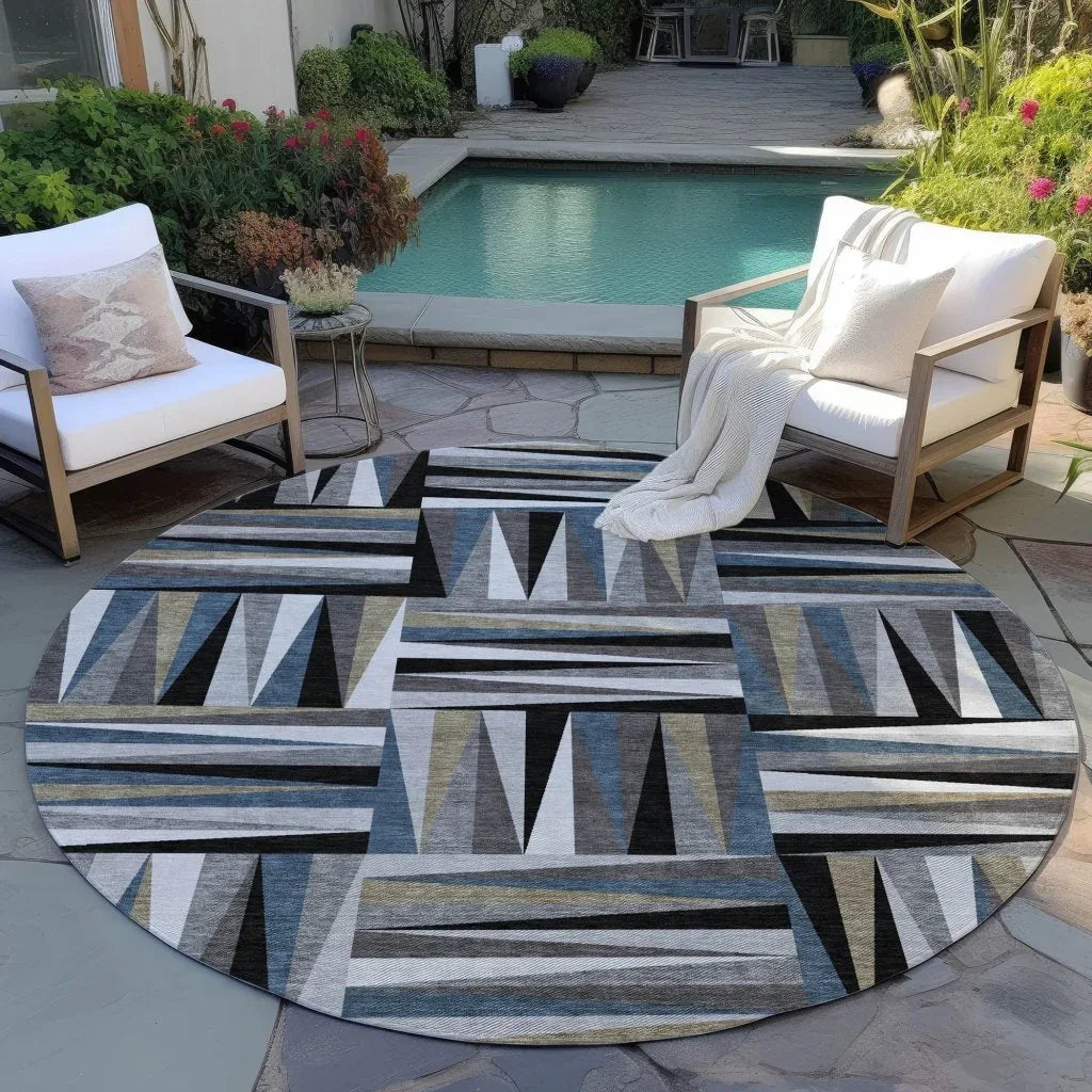 LOOMLAN Rugs Azura Black Washable Indoor-Outdoor Rug