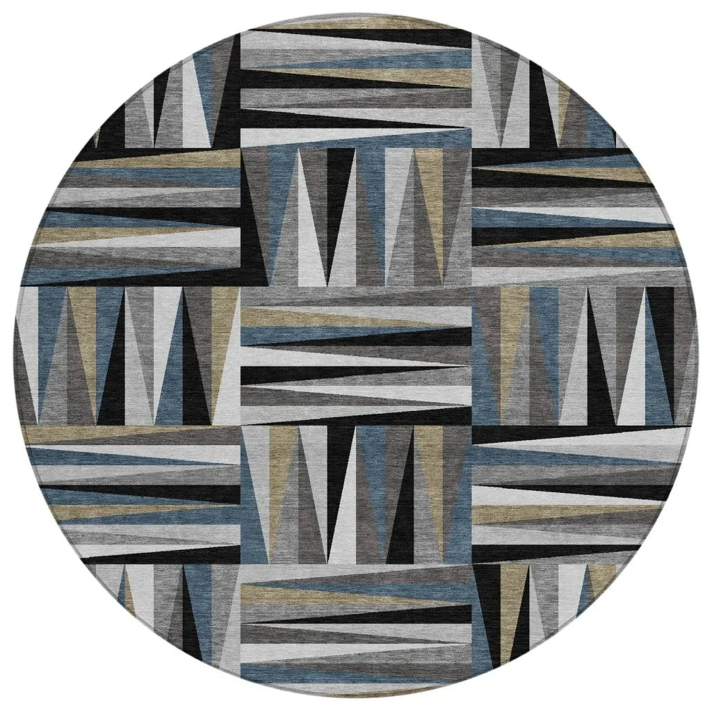LOOMLAN Rugs Azura Black Washable Indoor-Outdoor Rug