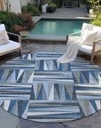 LOOMLAN Rugs Azura Blue Washable Indoor-Outdoor Rug
