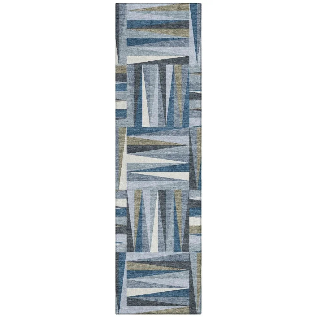 LOOMLAN Rugs Azura Blue Washable Indoor-Outdoor Rug
