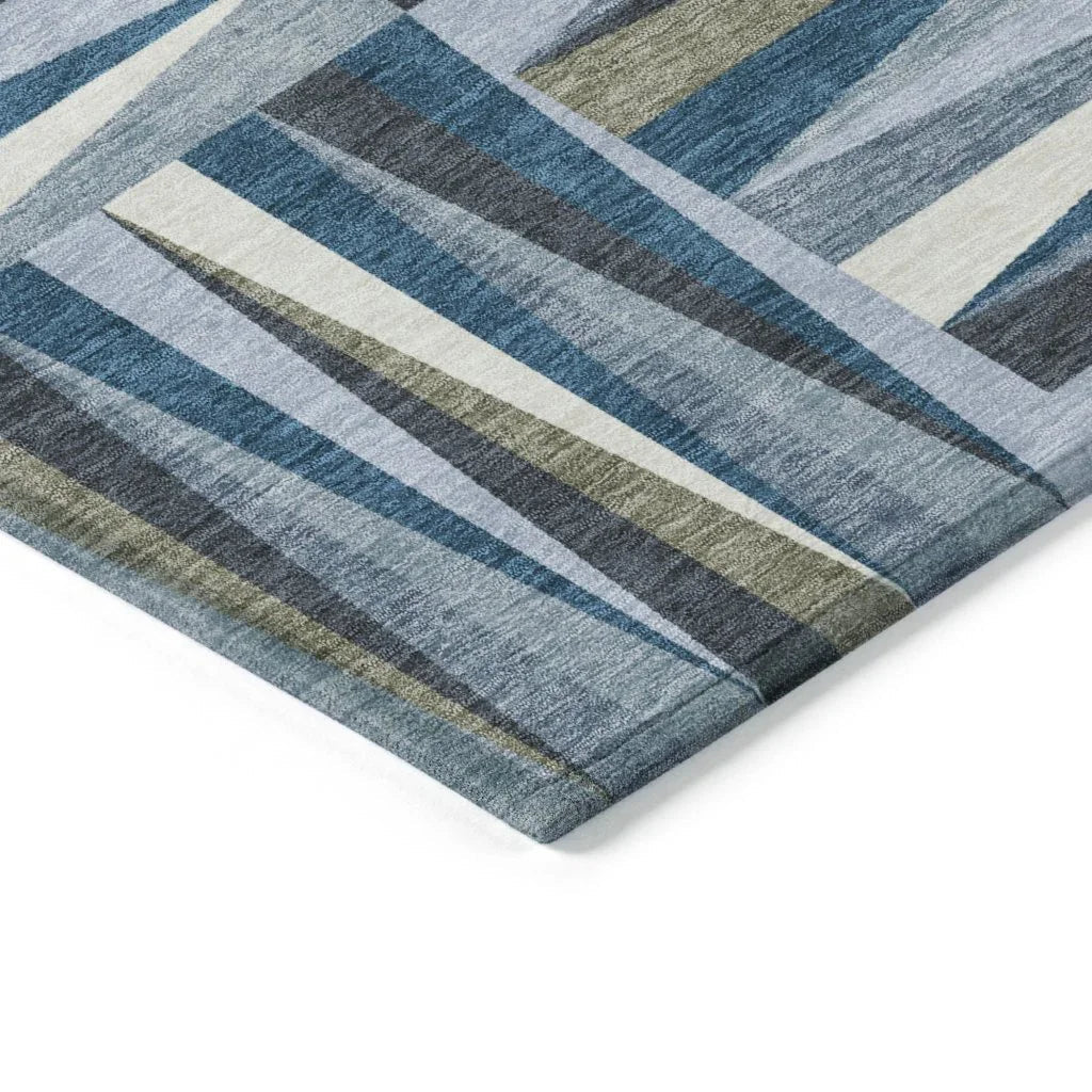 LOOMLAN Rugs Azura Blue Washable Indoor-Outdoor Rug