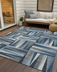 LOOMLAN Rugs Azura Blue Washable Indoor-Outdoor Rug