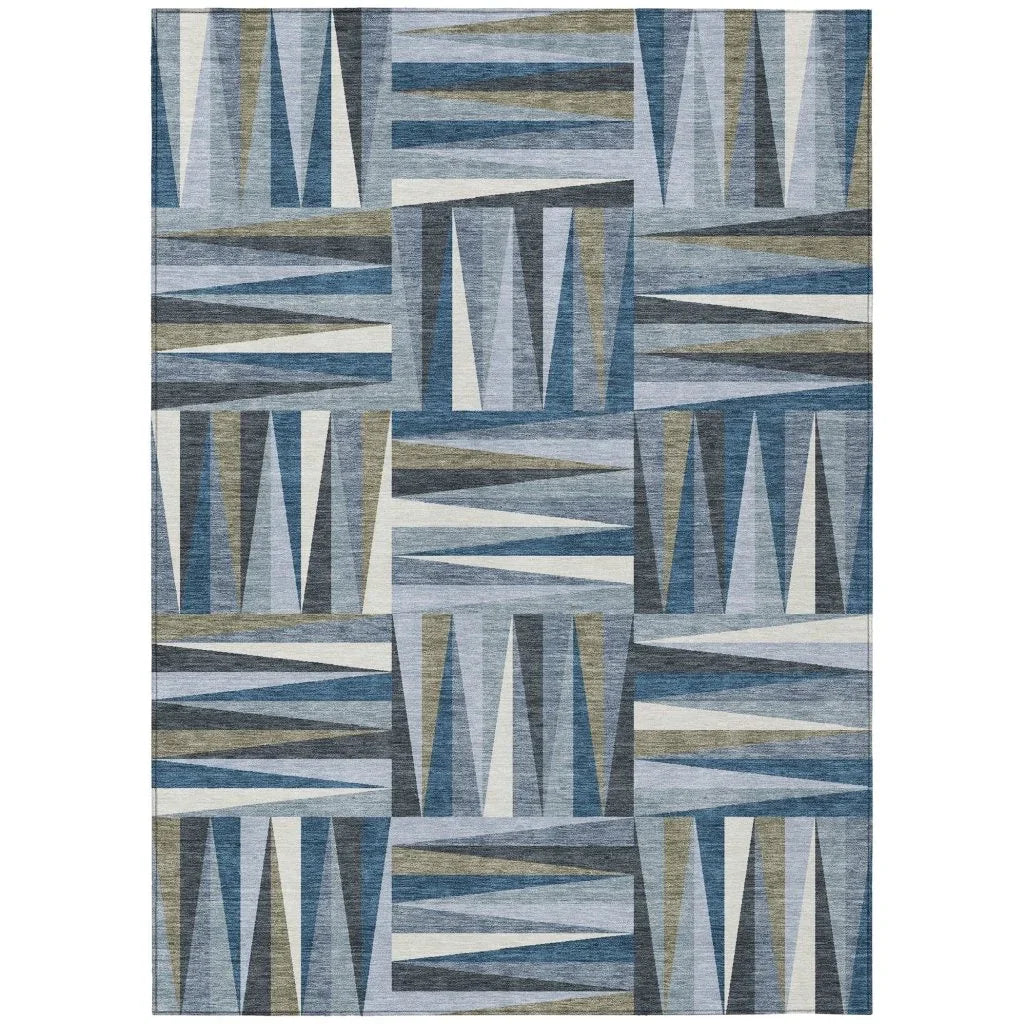 LOOMLAN Rugs Azura Blue Washable Indoor-Outdoor Rug