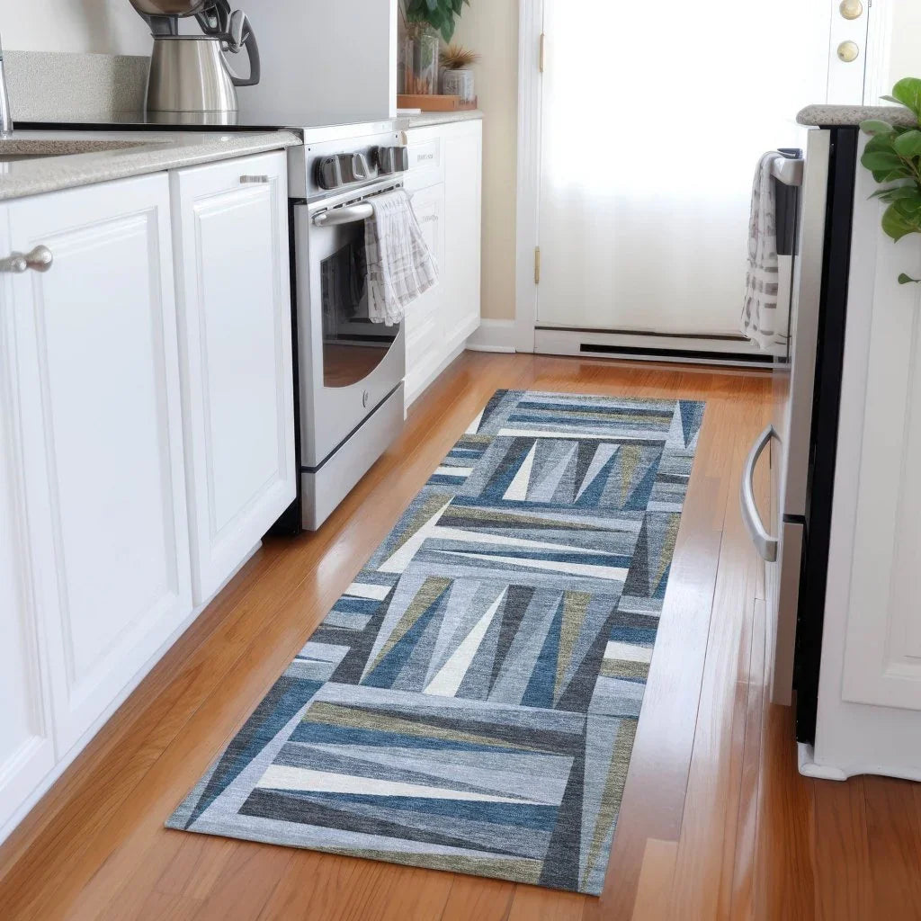 LOOMLAN Rugs Azura Blue Washable Indoor-Outdoor Rug